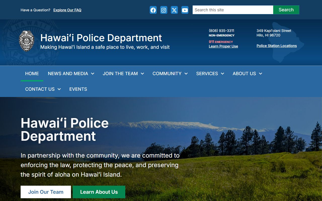 Hawaii Police Department official site Hawaii County arrest records