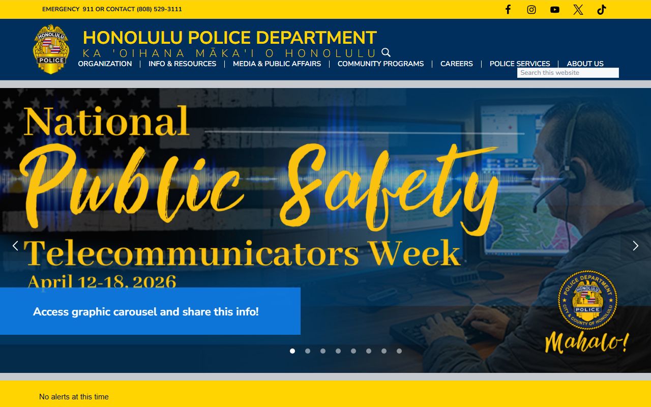 Honolulu Police Department official site Honolulu County arrest records